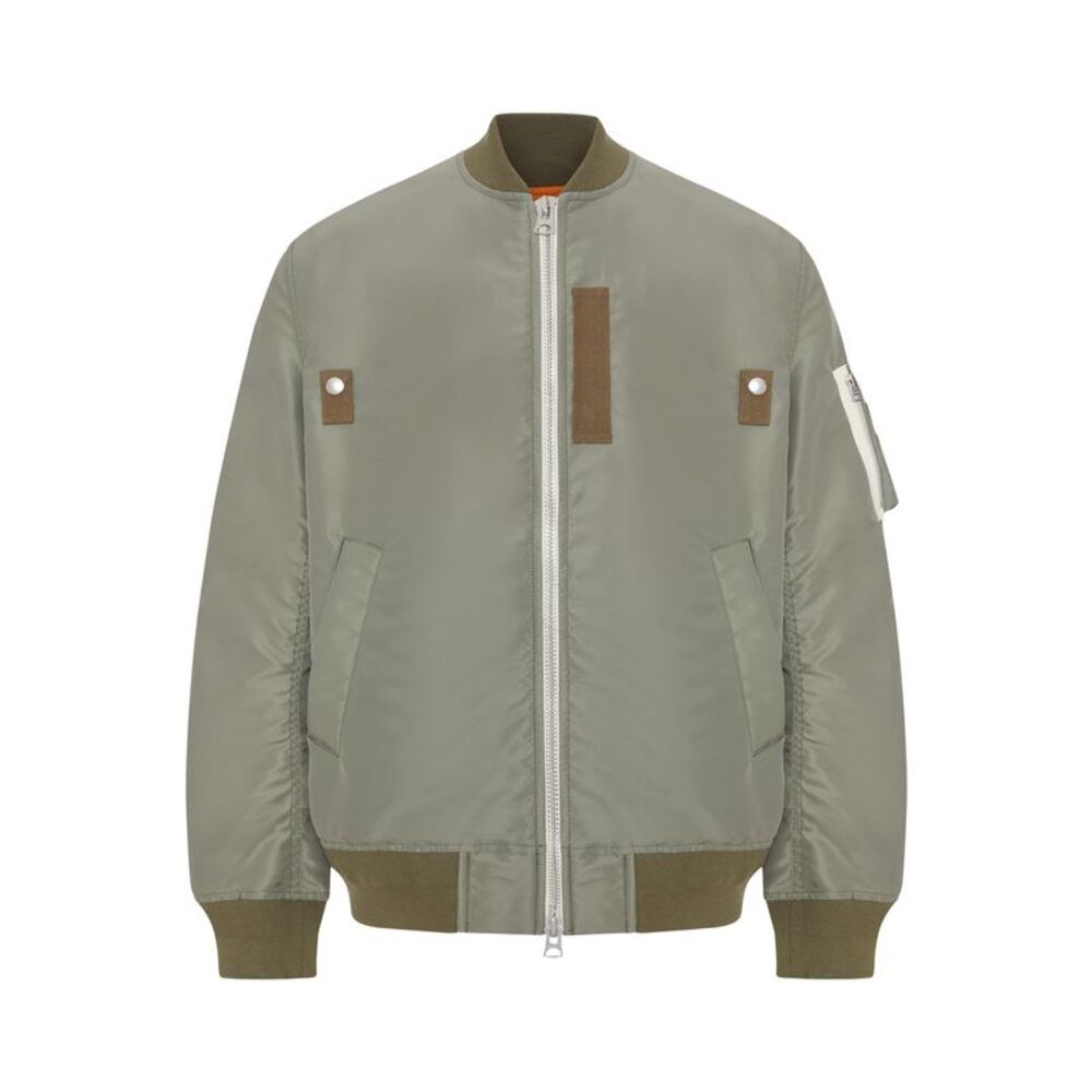 Sacai Men Nylon Bomber Jacket With Zip